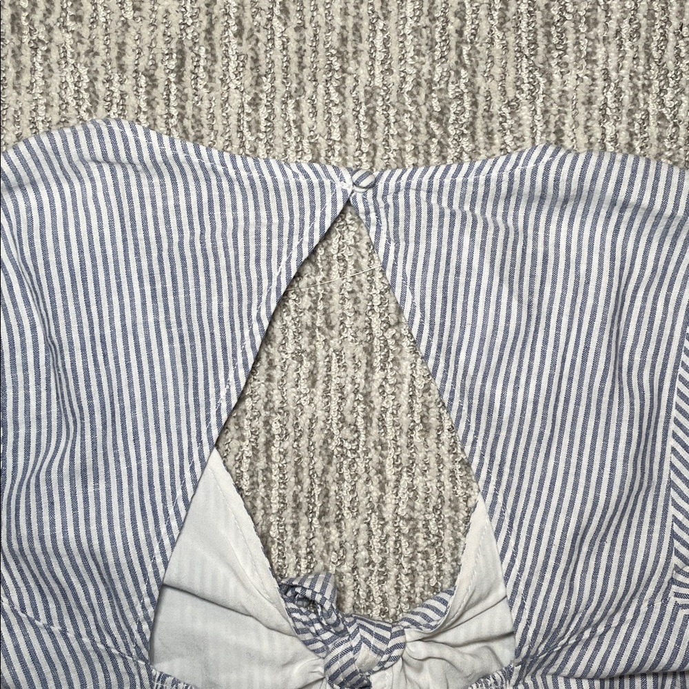 Abercrombie & Fitch Striped Flutter Sleeve Bodysuit - Blue & White - NWT (S) - Picture 9 of 9